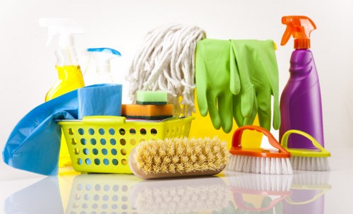 Professional cleaners maintaining a local Greenwich office interior
