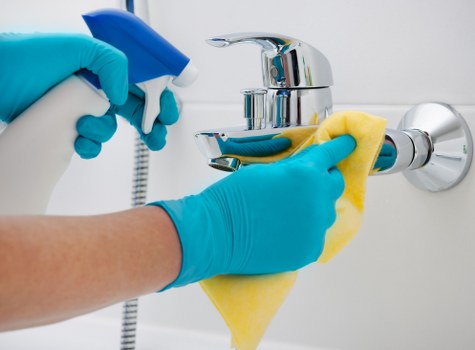 Cleaning supplies prepared for a commercial property in Greenwich