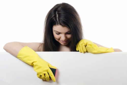 Cleaner assessing carpet condition before treatment